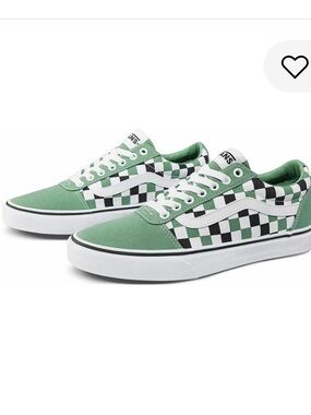 Vans  Ward Low Top Sneakers in Green and White Checkerboard